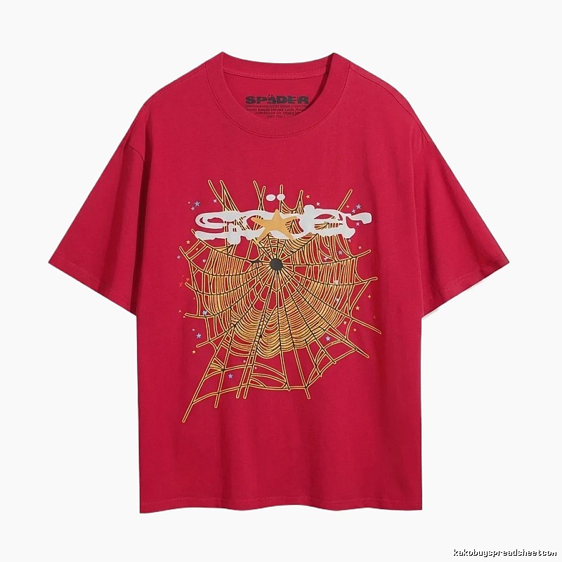Sp5der Trendy Style Red T-shirt