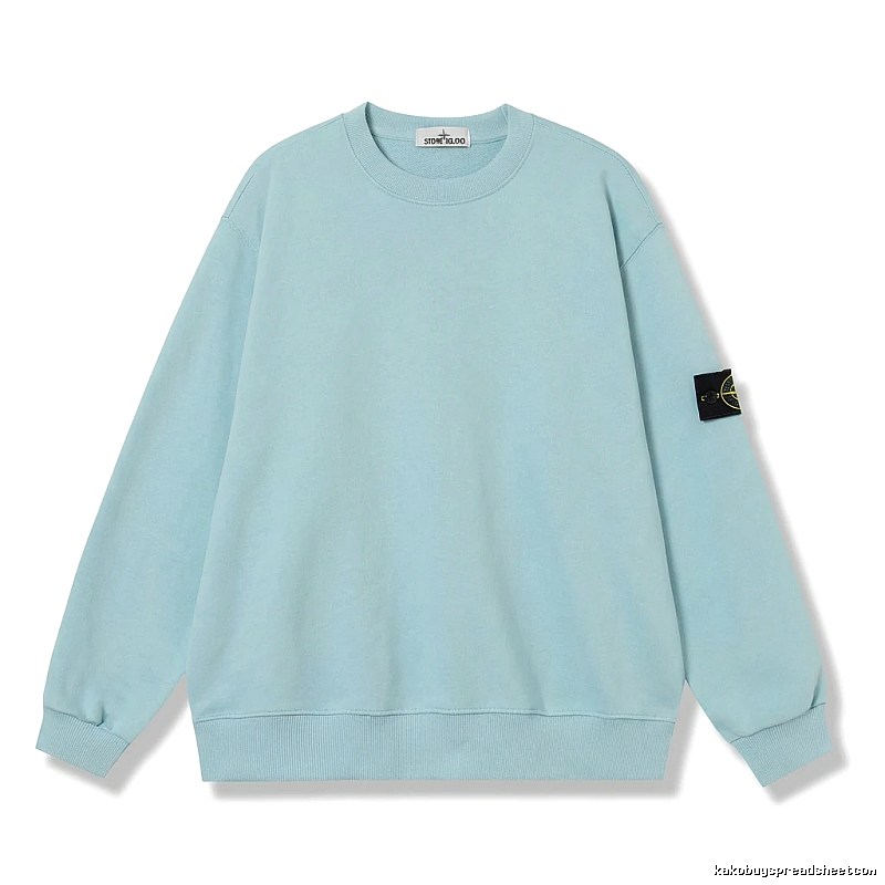 Stone Island Basic Style Casual Light Blue Sweatshirt