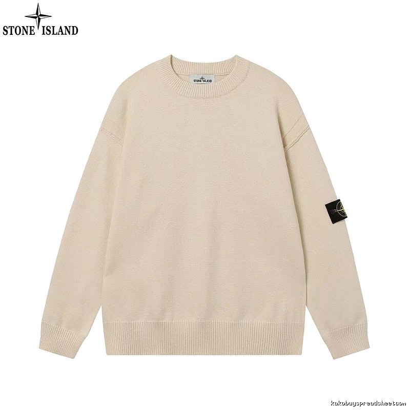 Stone Island Beige Crewneck SweatShirt Streetwear Look