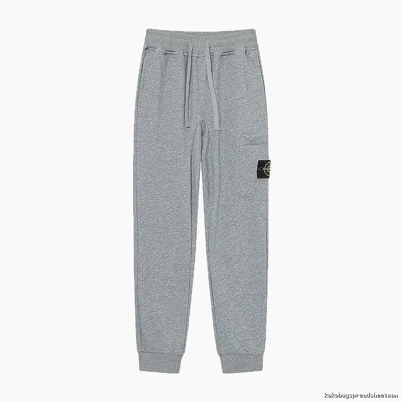 Stone Island Compass Logo Casual Light Grey Cuffed Sweatpants