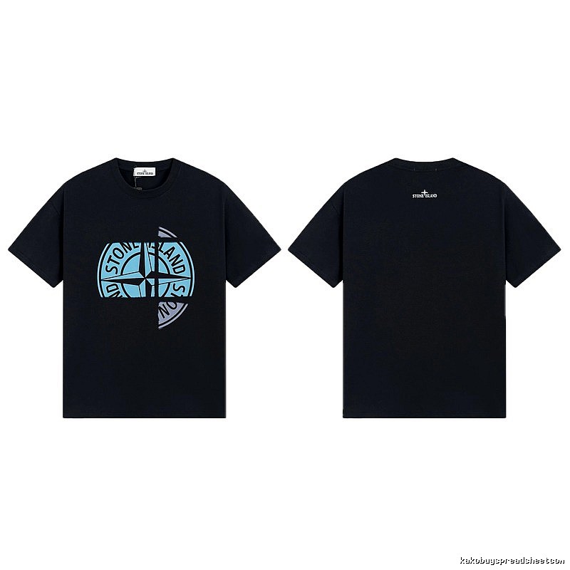 Stone Island Split Compass Street Style Black T-Shirt