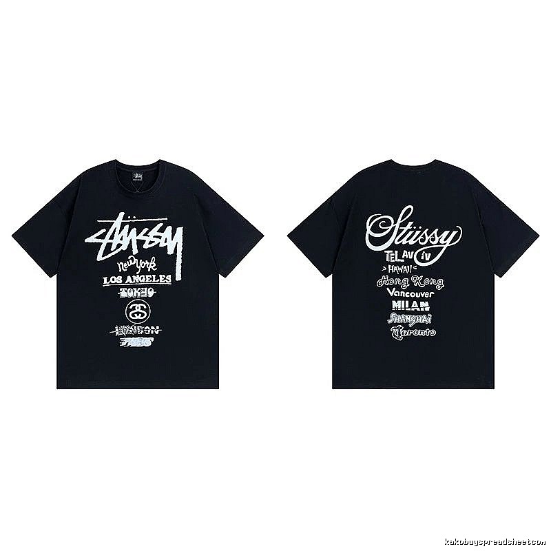 Stussy Black Spider Graphic T-Shirt Bold Graphic Logo