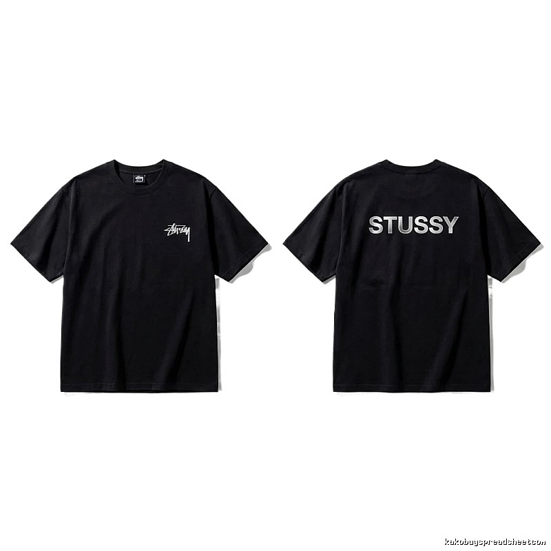 Stussy classic black trendy T-shirt