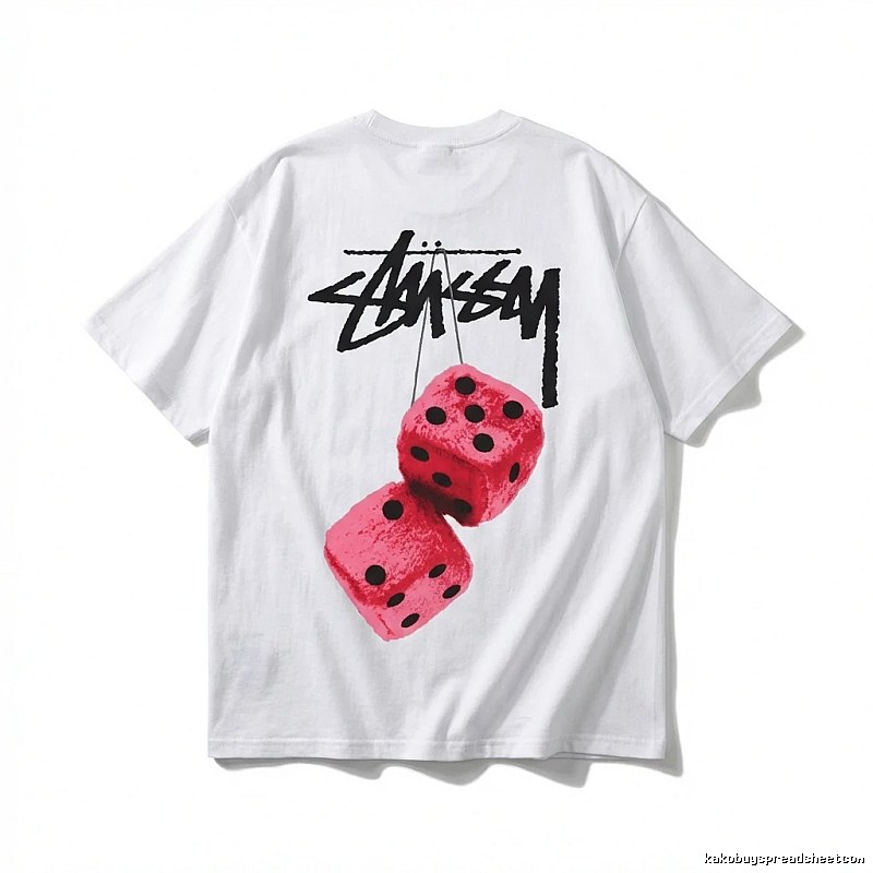 Stussy Dice Print White T-Shirt