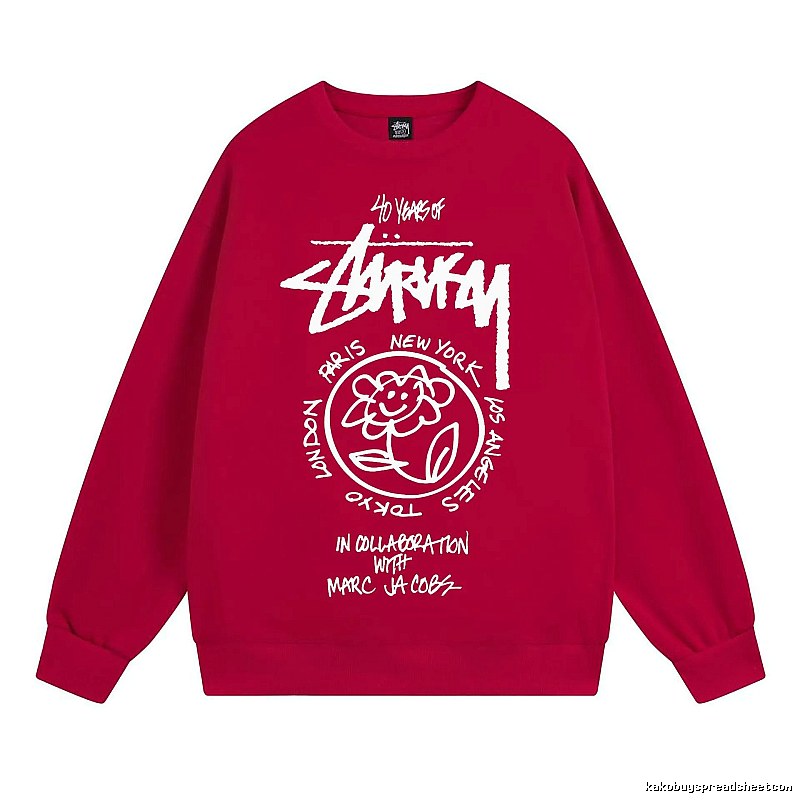Stussy Red Style 539 Graphic SweatShirt Downtown Style