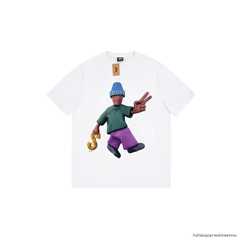 Stussy Relaxed Graphic T-shirt Black White Stussy with Designer-Inspired Detail