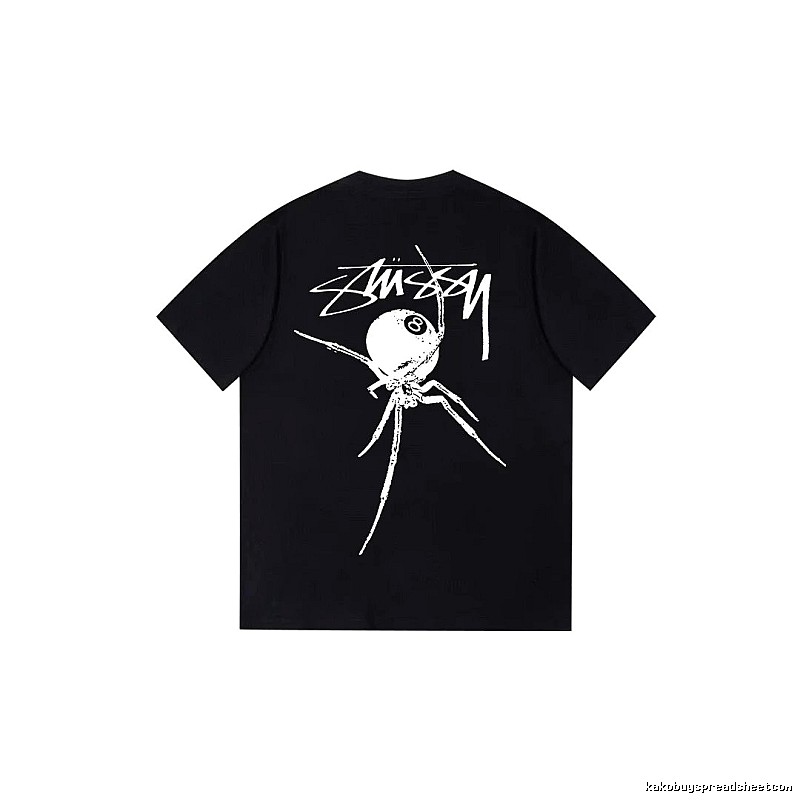 Stussy Urban Graphic T-shirt Black White Stussy with Statement Pattern