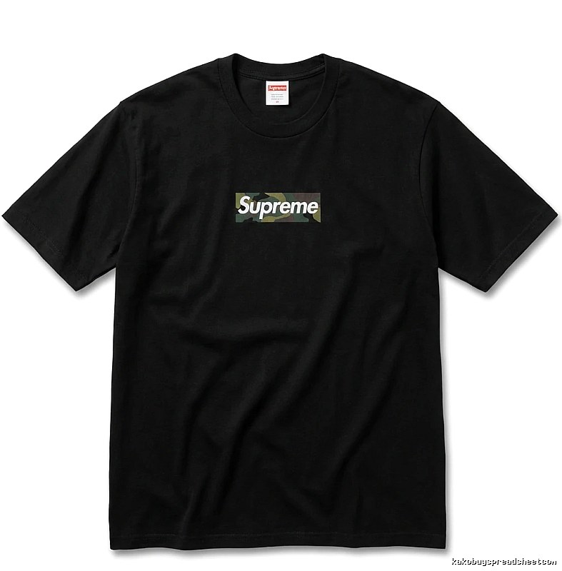Supreme camouflage style black T-shirt