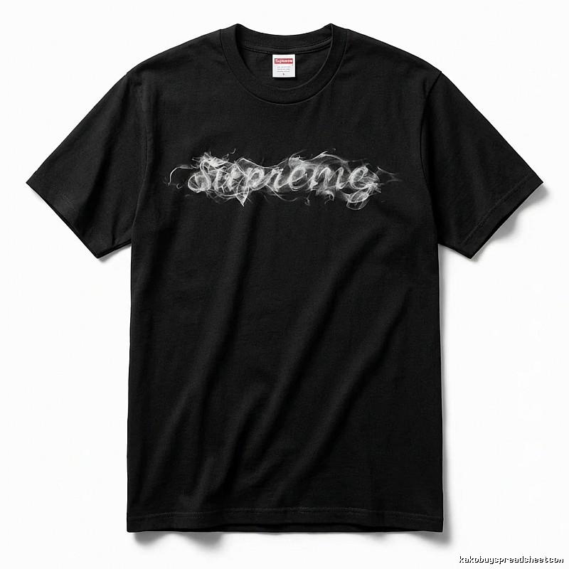Supreme Smoke Style Black T-shirt