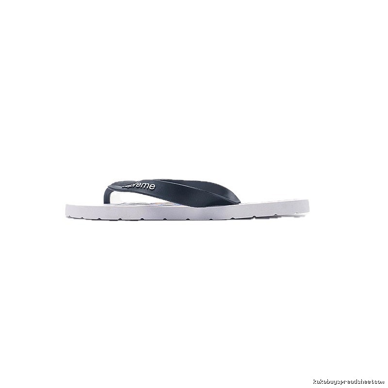 Supreme Street Fashion Black and White Flip-Flops