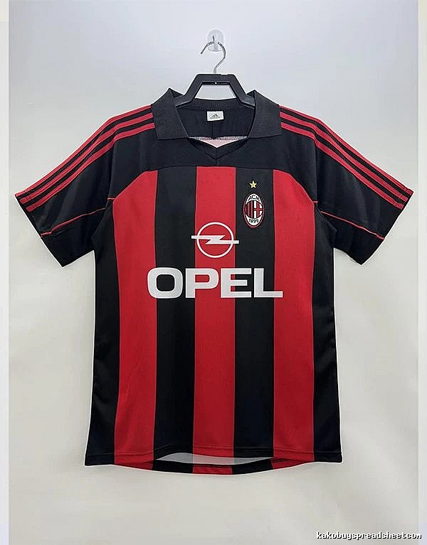 AC Milan Lightweight Retro soccer jersey Red Black Striped for Trend Styling