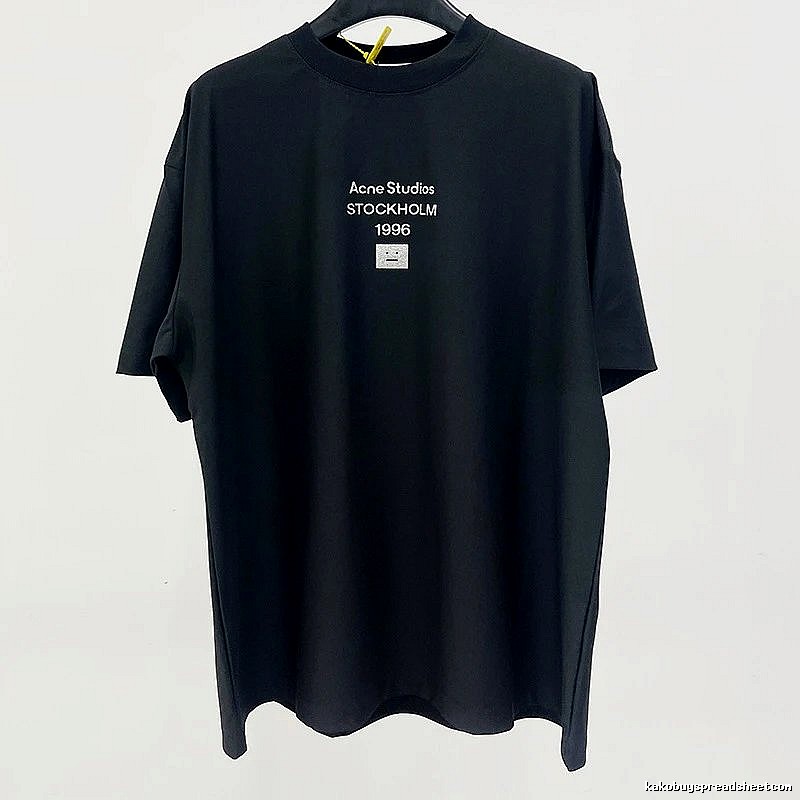 Acne Studios 2090-80 Black Style Ac908066 Stockholm Logo T-Shirt Airport Outfit
