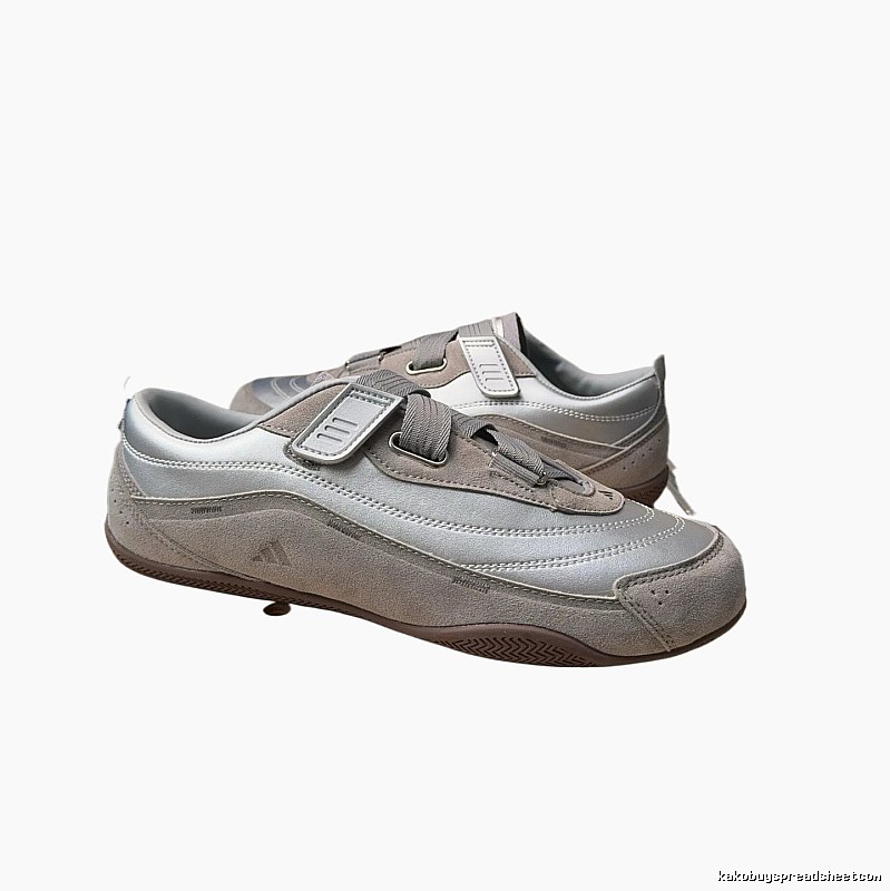 Adidas retro-style silver-gray sports shoes