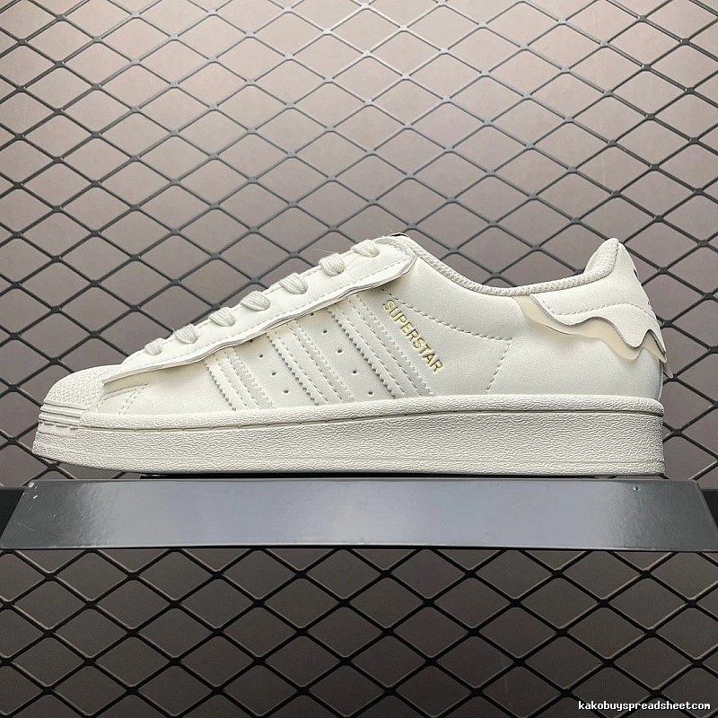Adidas White Shell-Toe Sneakers Defined by Contrast Heel Tab