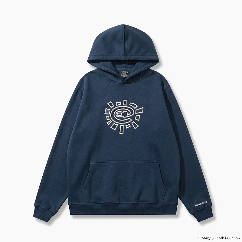 ADWYSD retro-style navy blue hoodie