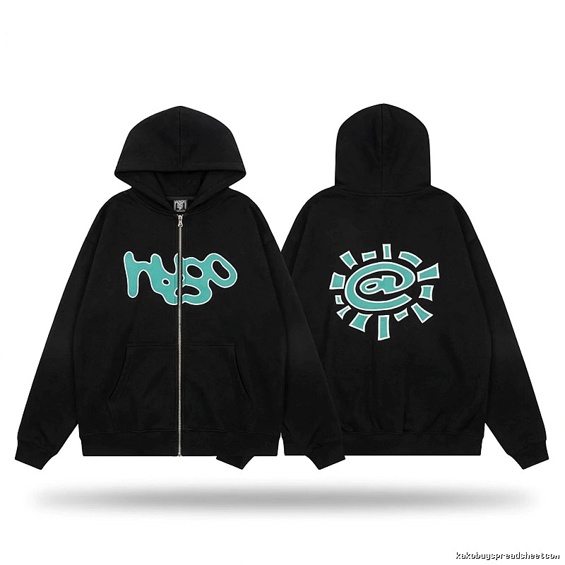 ADWYSD Sun Pattern Black Hoodie