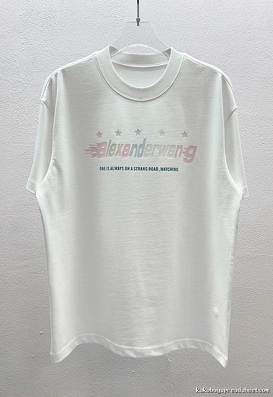 Alexander Wang Letter Print Street Style White T-Shirt