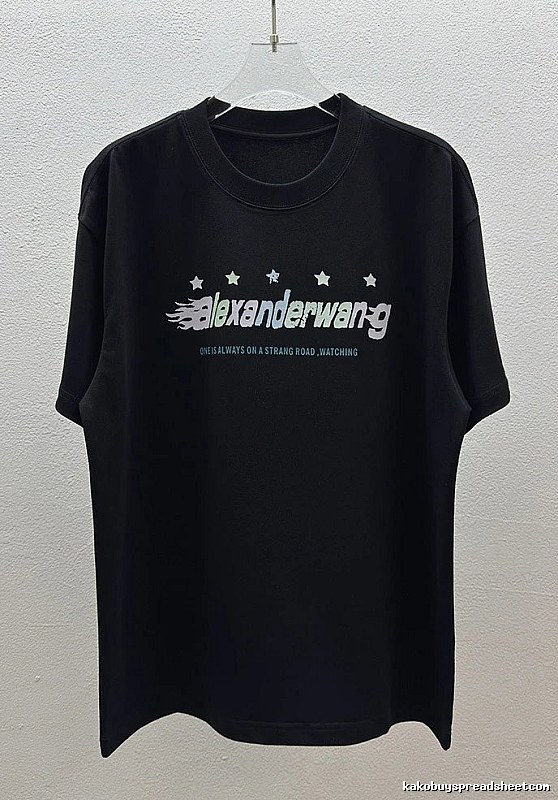 Alexander Wang Star Print Trendy Black T-Shirt