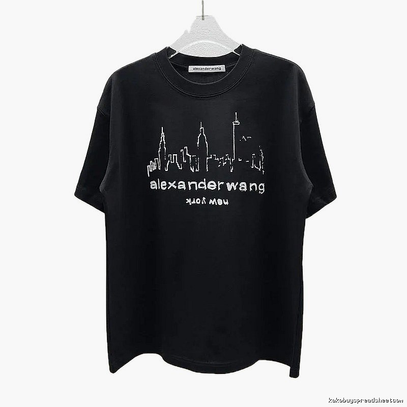 Alexander Wang Trendy & Cool Skyline Print Black T-Shirt