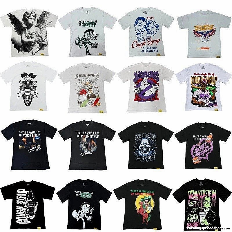 ALOCS Printed American Street Style Multi-color Short-sleeve T-shirt