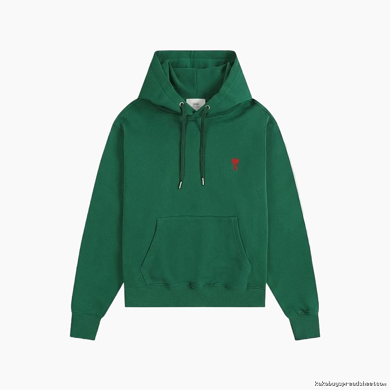 AMI classic simple style green hoodie