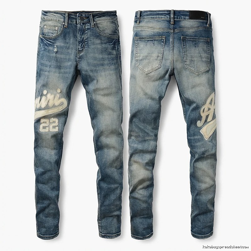 AMI letter-printed jeans