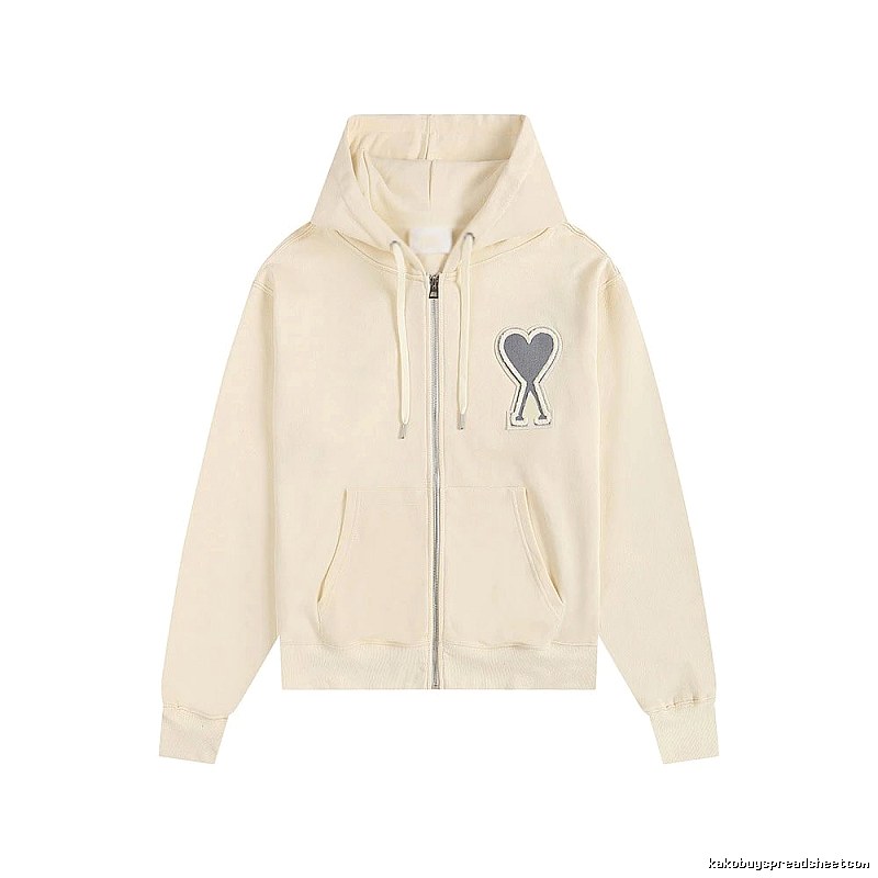 AMI Love Embroidered Cream Sweatshirt
