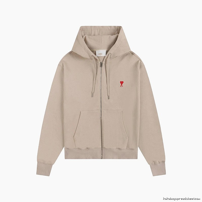 AMI Love Minimalist Style Beige Cardigan