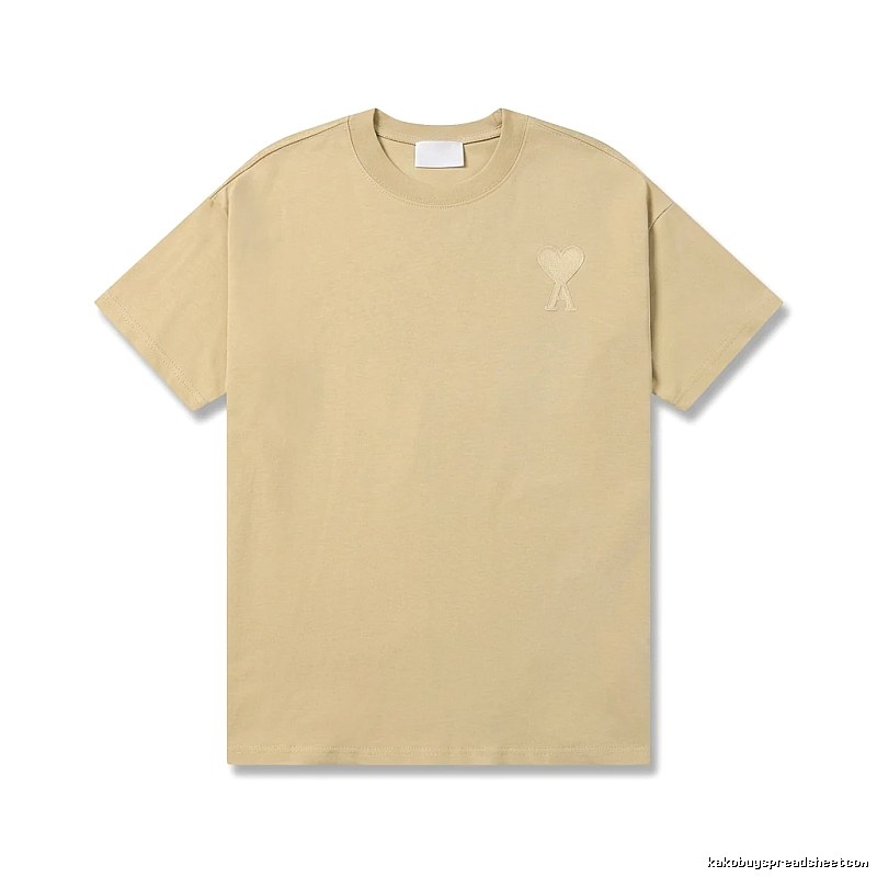 AMI Love Minimalist Style Beige T-shirt