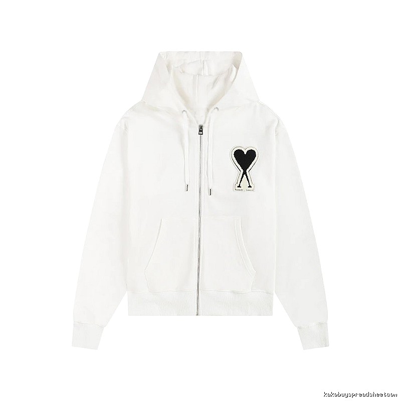 AMI Love Minimalist Style White Sweatshirt