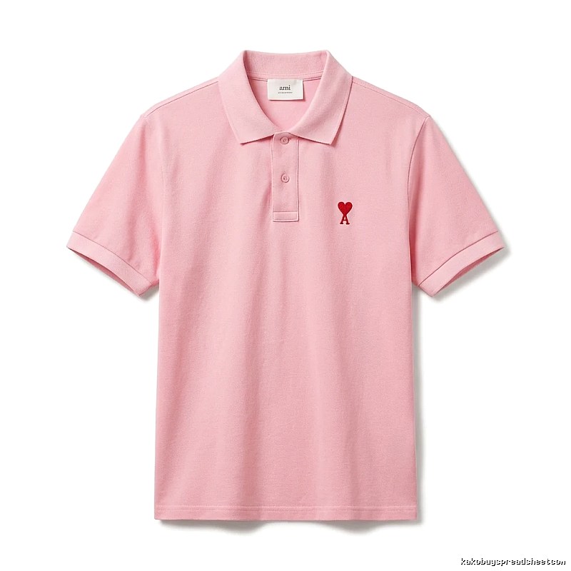 AMI Love Pink Polo Shirt
