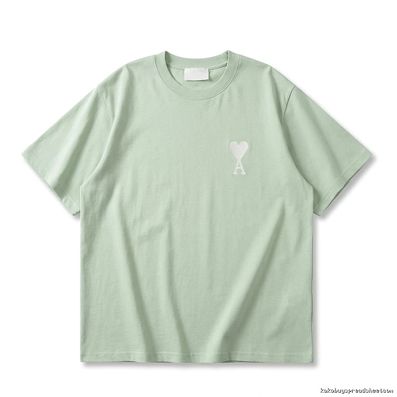 AMI Love Series Simple Style Light Green T-shirt