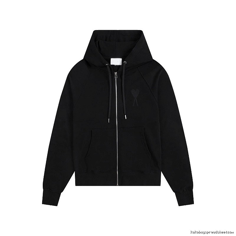 AMI Love Simple Style Black Hoodie