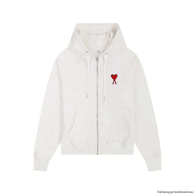 AMI Love Simple White Hoodie