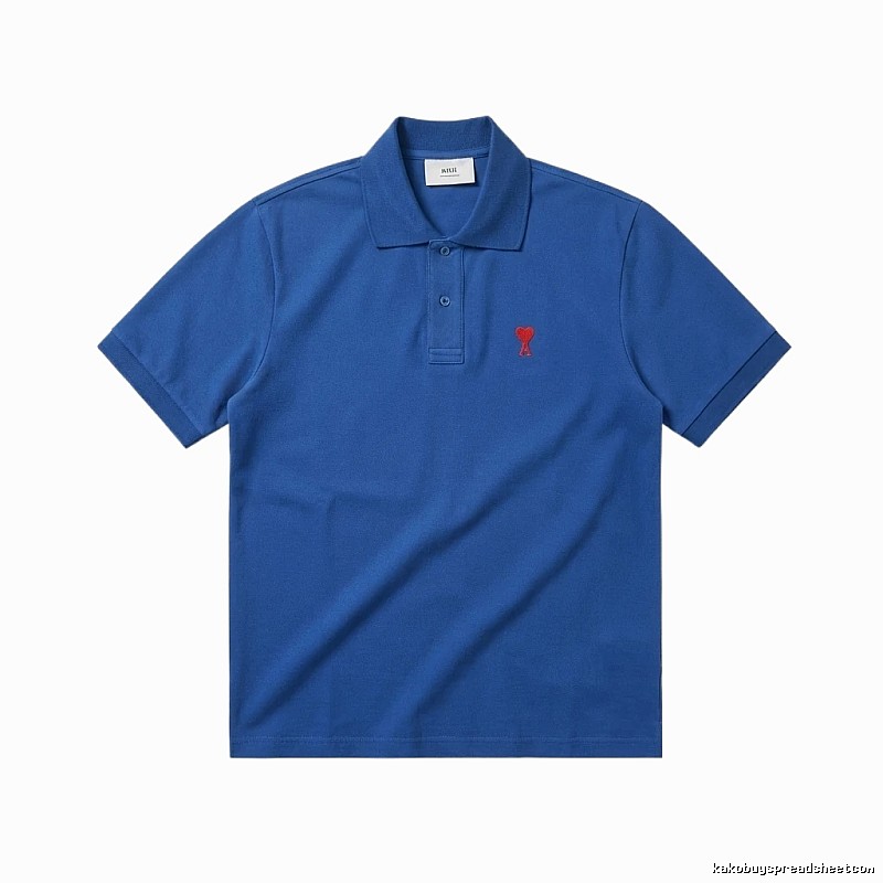 AMI Love Trend Brand Blue Polo Shirt