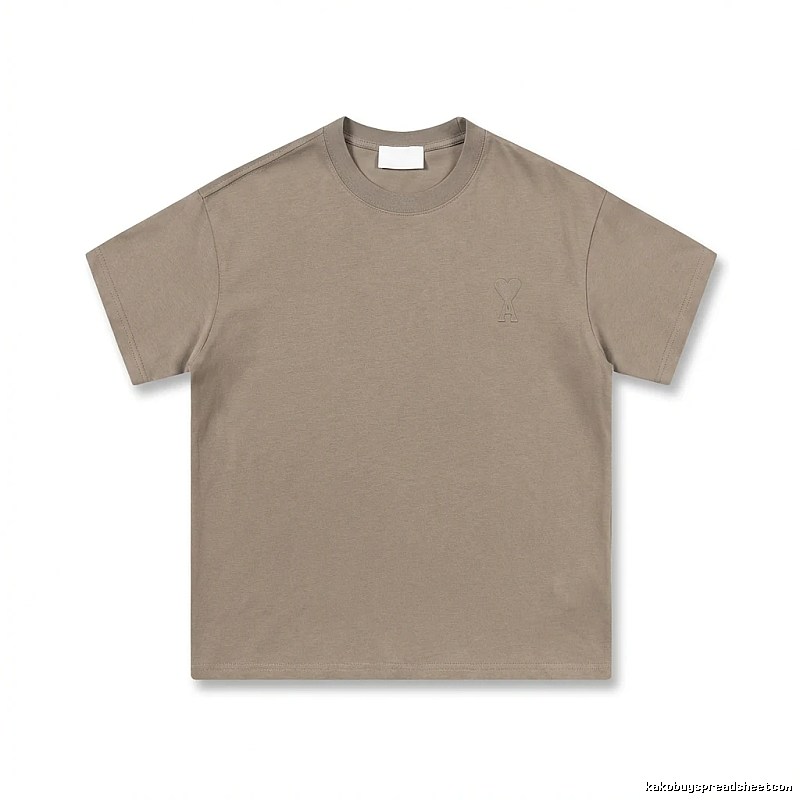 AMI minimalist style khaki T-shirt