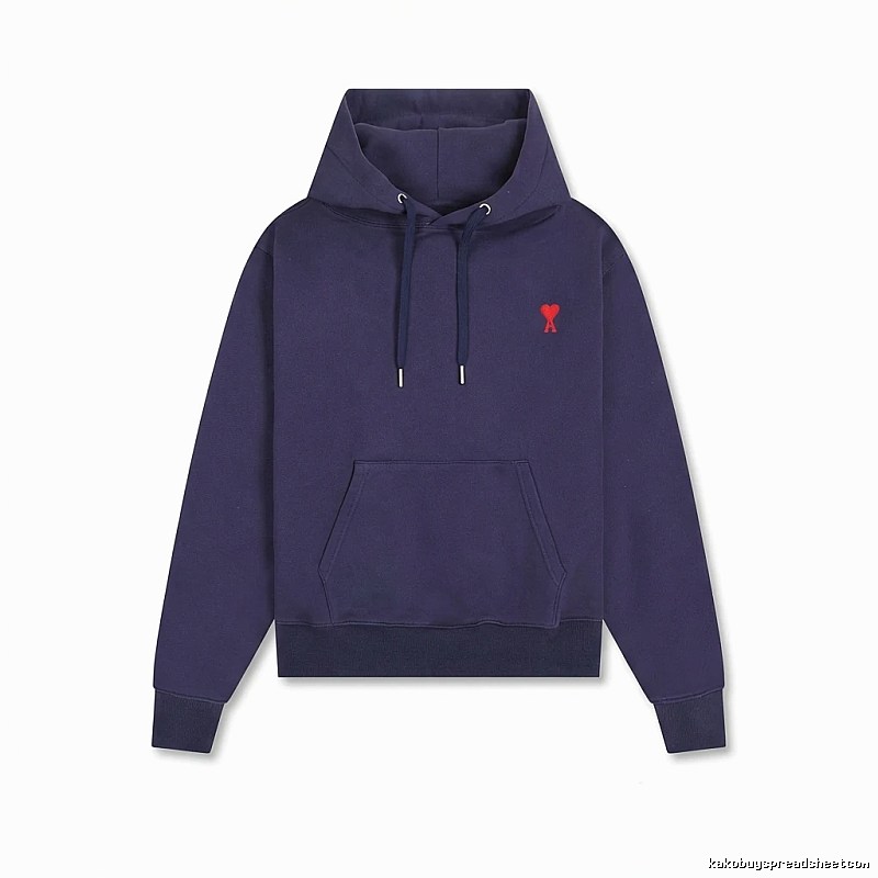 AMI Minimalist Style Navy Blue Sweatshirt