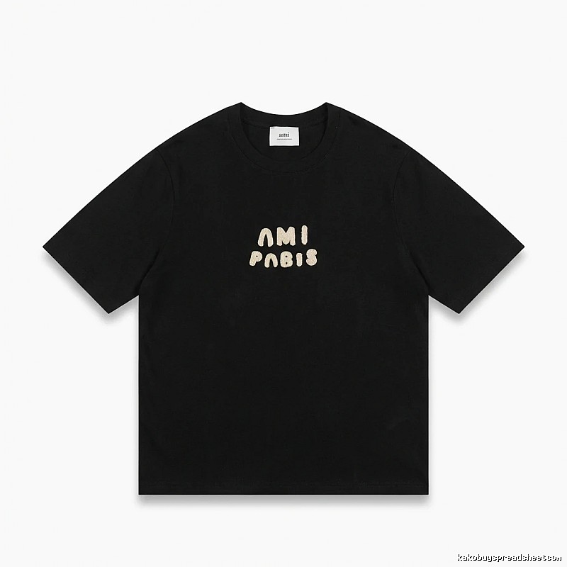 AMI Paris Alphabet Style Black T-shirt