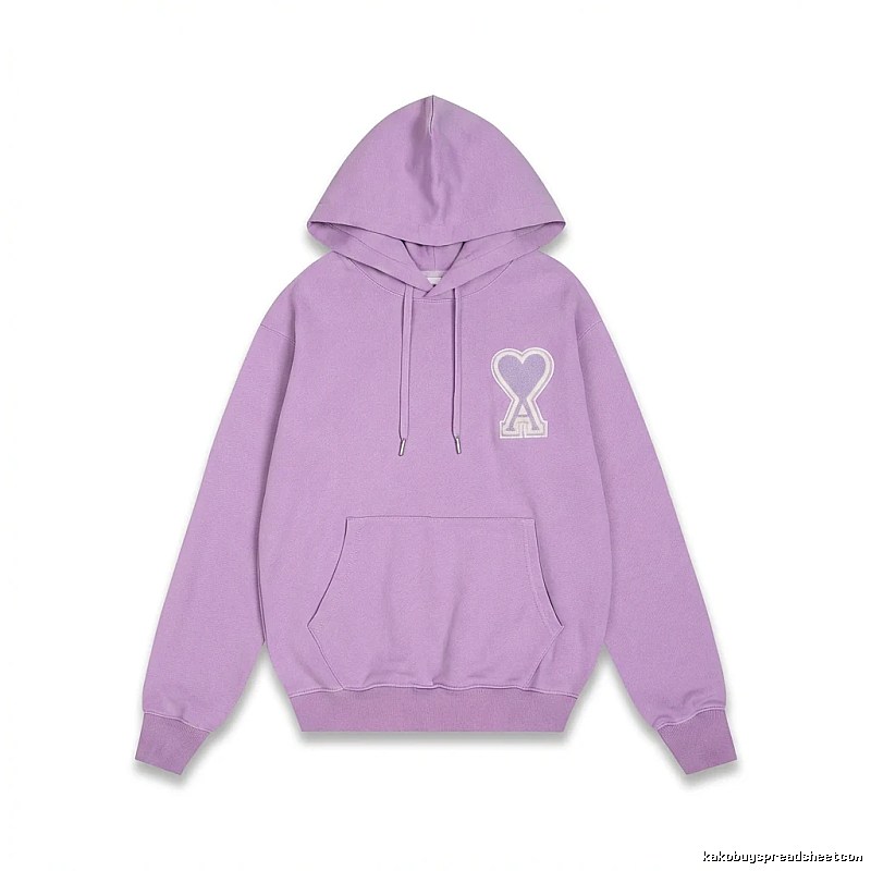 AMI series trendy brand light purple hoodie