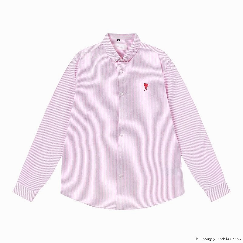 AMI Stripe Minimalist Style Pink Shirt
