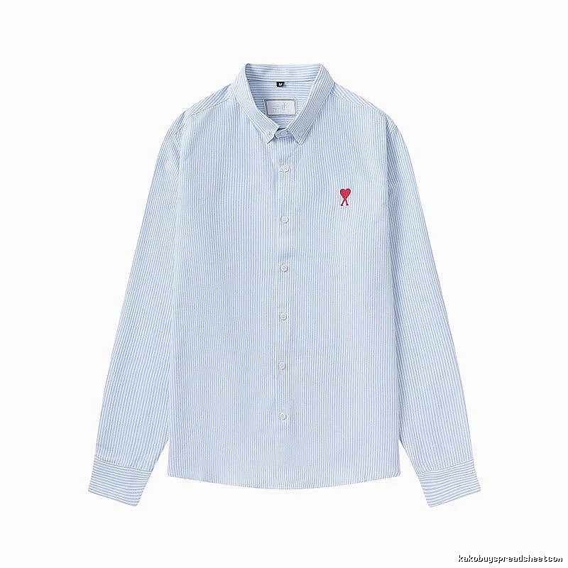 AMI striped minimalist style blue shirt