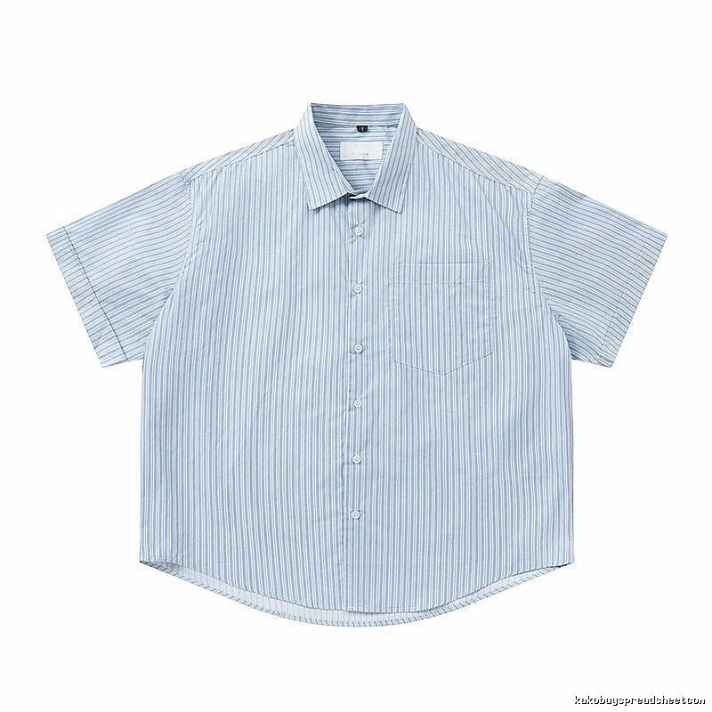 AMI striped minimalist style blue shirt