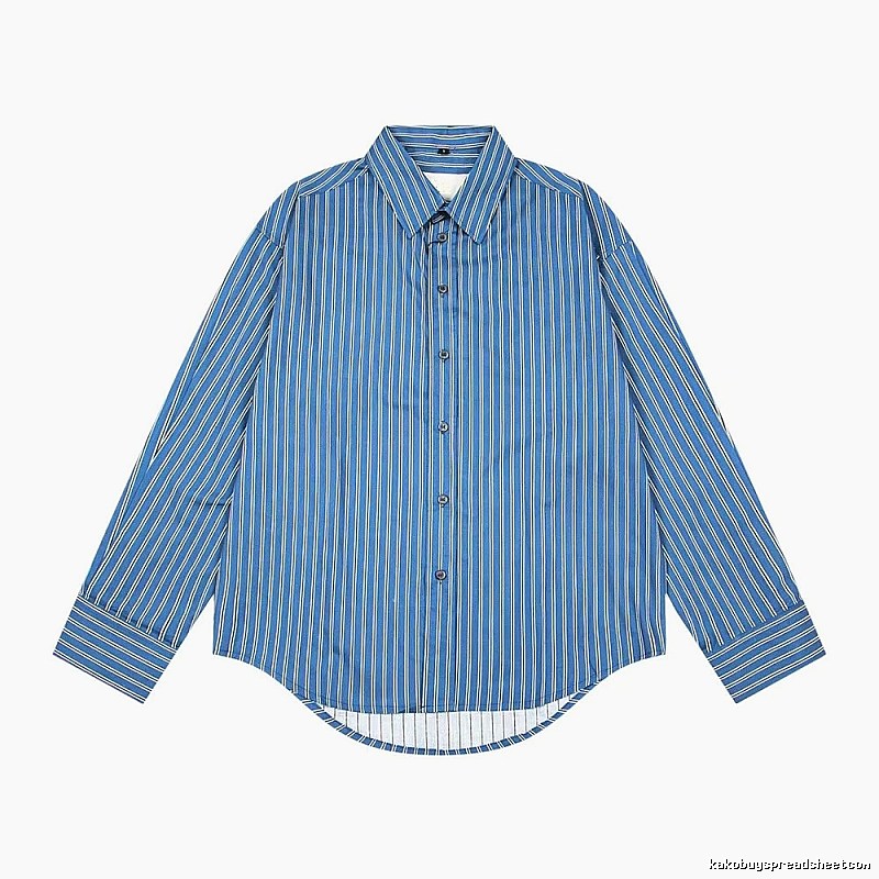 AMI striped retro-style blue shirt