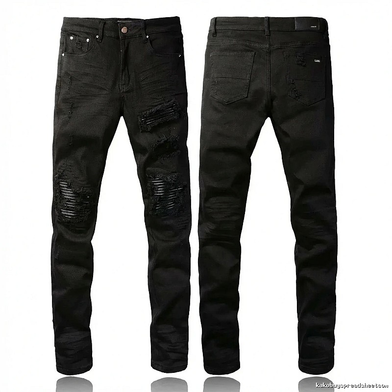 AMI Trendy Black Pants with Holes