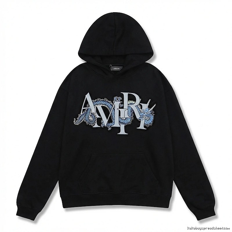AMIRI Dragon-Patterned Trendy and Cool Black Sweatshirt