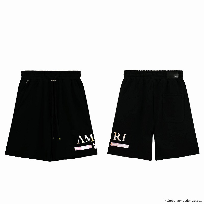 AMIRI Letter Print Street Style Black Shorts