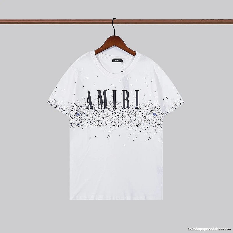Amiri Logo Detail Graphic T-shirt White Blue Amiri with Relaxed Feel