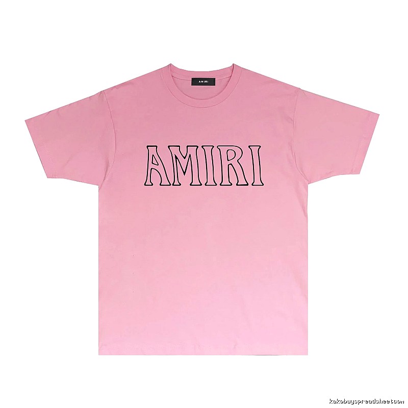 AMIRI minimalist style pink T-shirt