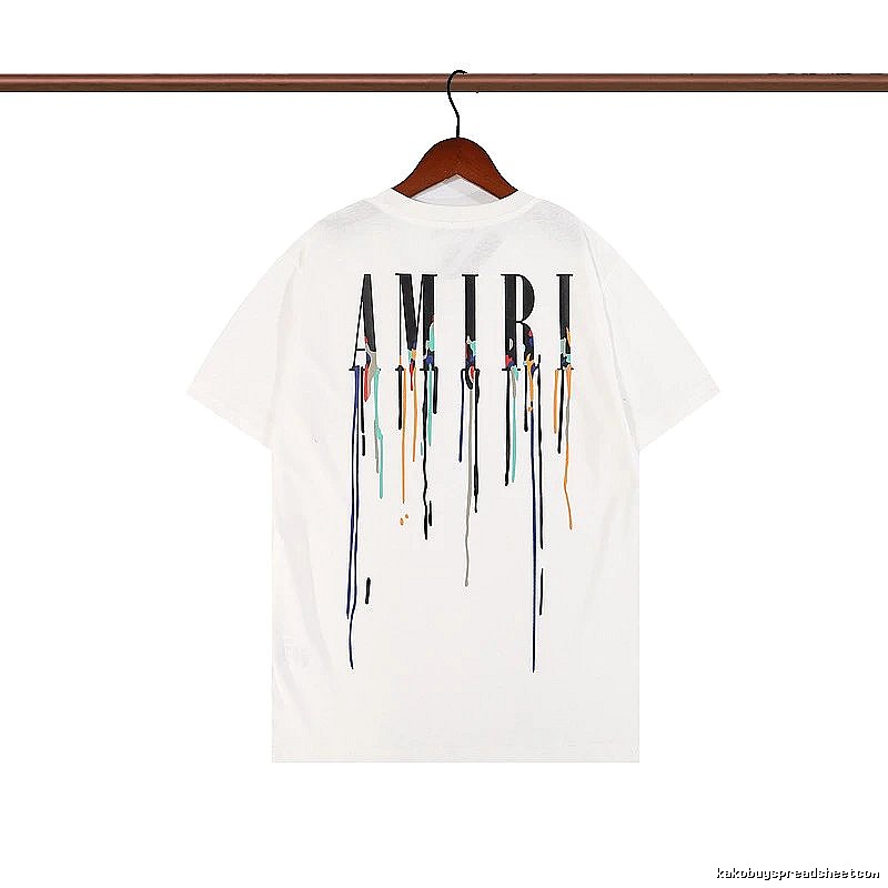 Amiri Patterned Graphic T-shirt White Blue Amiri with Polished Detail