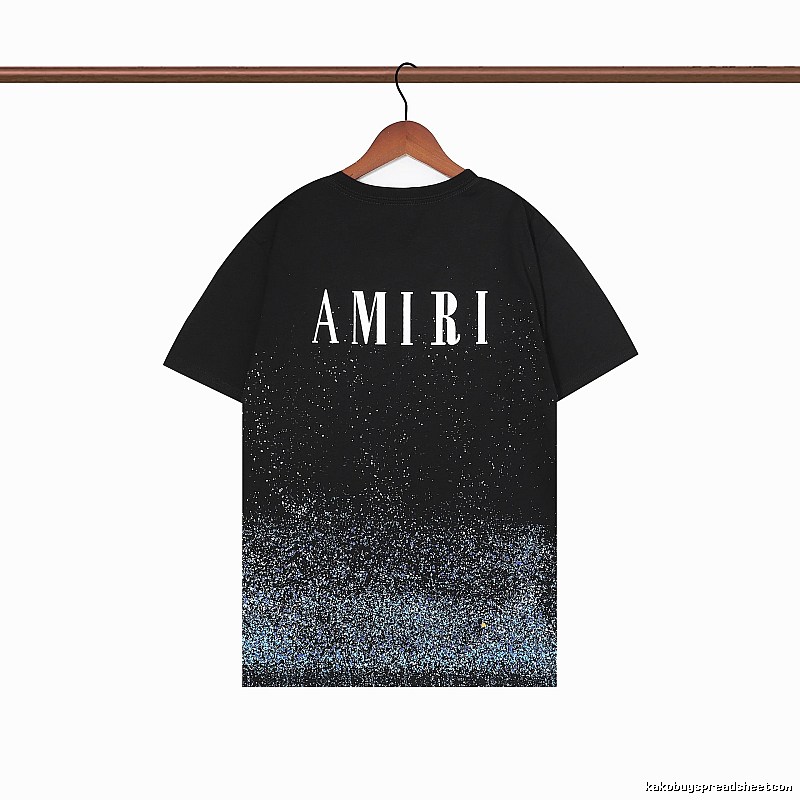 Amiri Premium Style Graphic T-shirt White Blue Amiri for Resort Outfits